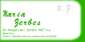 maria zerbes business card